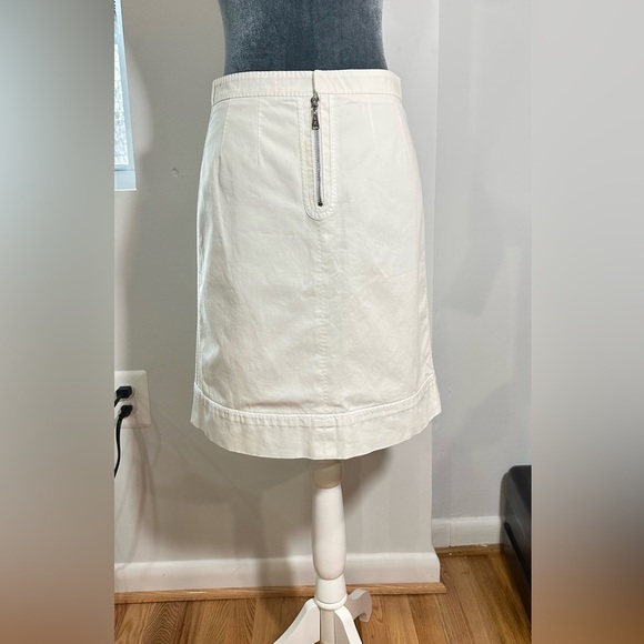 Louis Vuitton White Cotton Silk Lined Skirt FR 38 (US 6) - Picture 2 of 14